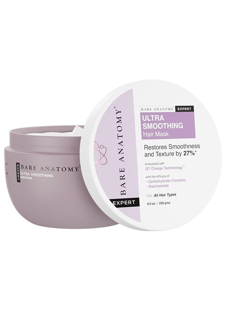 BARE ANATOMY Ultra Smoothing Hair Mask For Dry & Frizzy Hair | Restores Smoothness & Texture by 27% | Powered By Carbohydrate Complex & Niacinamide | For Women & Men | SLS & Paraben Free | 250gm - Image 1
