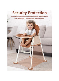 Hihonor Baby High Chair, Portable Feeding Chair with Dining Tray, Height-Adjustable Dining Table Chair for Baby 3 Months to 4 Years (Brown)  - Image 4