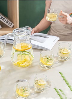 XiuWoo 5 - piece Glass Teapot Warm Water Cup Set Diamond Pot - 1200ML  - Image 4