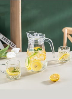 XiuWoo 5 - piece Glass Teapot Warm Water Cup Set Diamond Pot - 1200ML  - Image 3