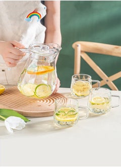 XiuWoo 5 - piece Glass Teapot Warm Water Cup Set Diamond Pot - 1200ML  - Image 2