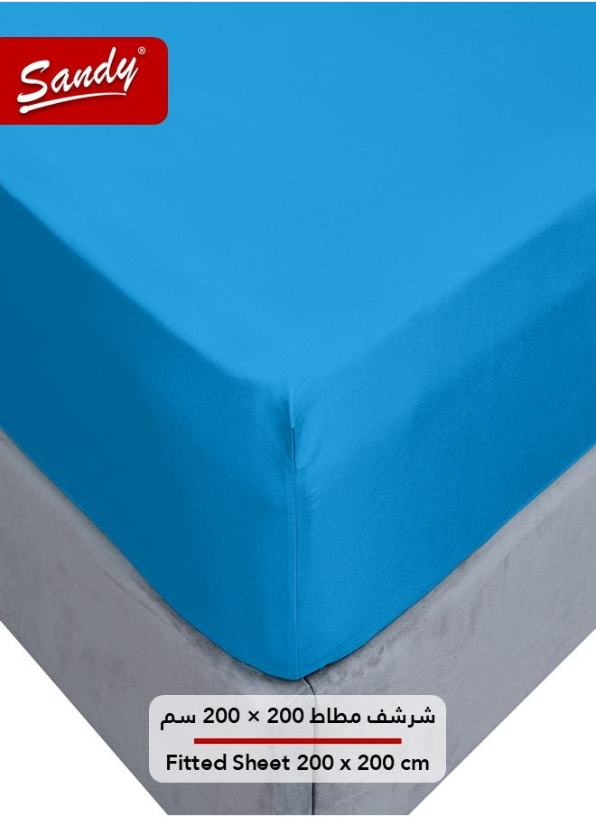 Sandy Sandy Premium Hotel Quality Fitted Sheet and Pillow Cases, Bed Sheet 3 Pieces Set, Soft & Breathable and Cooling, King Size 200 x 200 cm, Turquoise  - Image 2