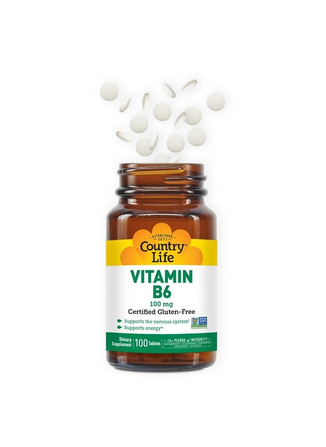 Country Life Vitamin B6 Supports Energy And The Nervous System 100Mg 100 Vegan Capsules Certified Gluten Free Certified Vegan Certified Halal Nongmo Verified  - Image 4