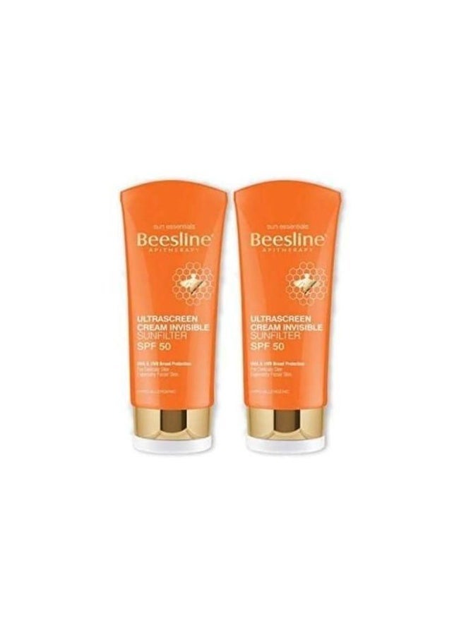 كريم بيزلين ألترا سكرين مع فلتر شمس غير مرئي SPF 50 - عبوتين سعة 60 مل