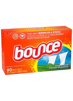 Bounce Fabric Softener Sheets Outdoor Fresh Scent 80 Count  - Image 1