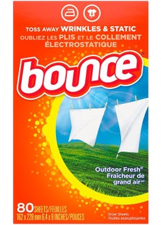 Bounce Fabric Softener Sheets Outdoor Fresh Scent 80 Count  - Image 4