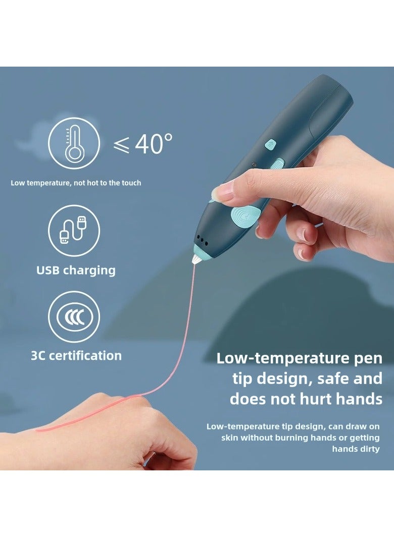 Generic Junior 3D Printing Pen Set for Kids with Filament, Activity Guide, and USB Charging Cable,3D Pen Set for Kids, Easy to Use, Learn from Home Art Activity Set, Educational STEM Toy for Boys  Girls Age  - Image 2