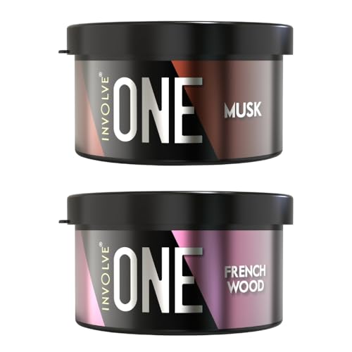 Involve Your Senses ONE Musk Organic Car Perfume & ONE Frenchwood Fragrance Organic Car Perfume Combo -Pack 2 | Long lasting fregrance | Car fresheners | Car accessories interior - Image 1