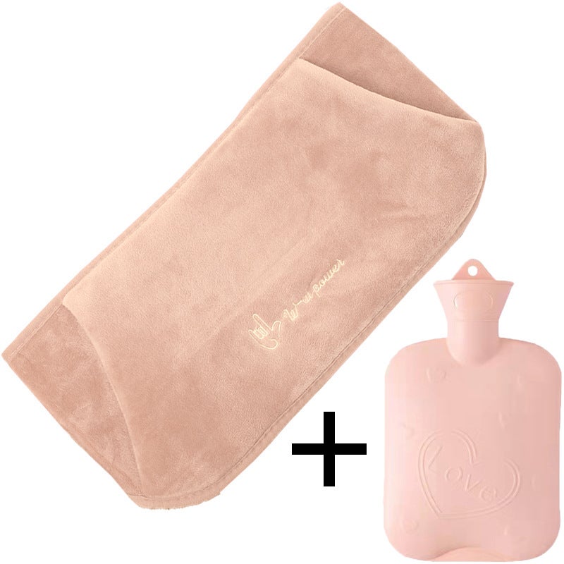 Water Bag Plush Belt Water Filling Warm Water Bag Compress Warm Waist Warm Hand Treasure Filling Warm Belly Warm Baby Female - Image 1