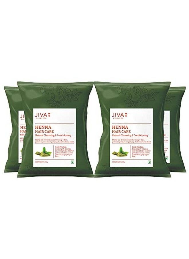 Jiva - Henna Hair Care Powder 200 Gm (Pack Of 4) | Mehendi For Hair | Natural Solution For Long Healthy And Strong Hair | Control Hair Fall & Repairs Damaged Hair - Image 1