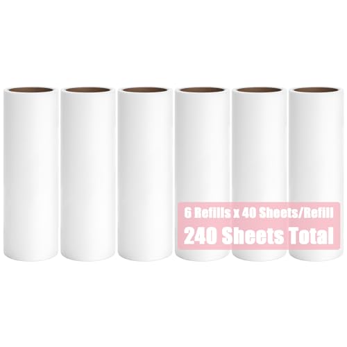MINGRACE 2.95 inch Lint Roller Refill for MINGRACE Mini Lint Roller Travel Size Lint Remover Refills for Clothes, 6 Rolls by 40 Sheets per Roll Total 240 Extra Sticky Sheets (Refills Only) - Image 1