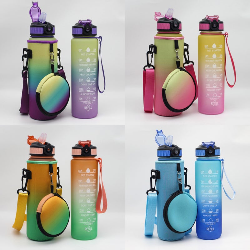 Sbr Diving Material Outdoor Sports Kettle Cup Cover Portable Strap Portable 1000Ml Protective Cover - Image 5