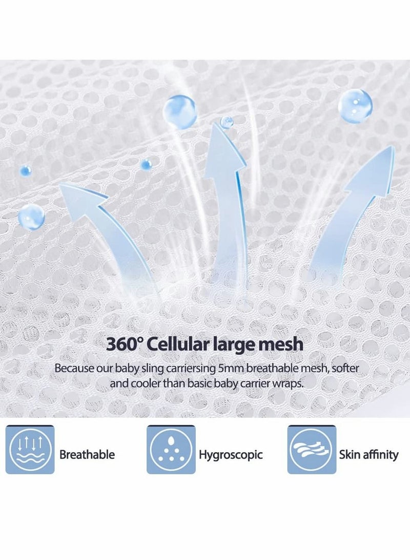 Excefore حاملات الأطفال، حزام مريح للأطفال بكتف واحد، حزام نصف ملفوف من البوليستر لتوفير العمالة، حامل أطفال شبكي ثلاثي الأبعاد قابل للتعديل، أحزمة كتف ملفوفة لحمام السباحة والشاطئ (وردي) - Image 5