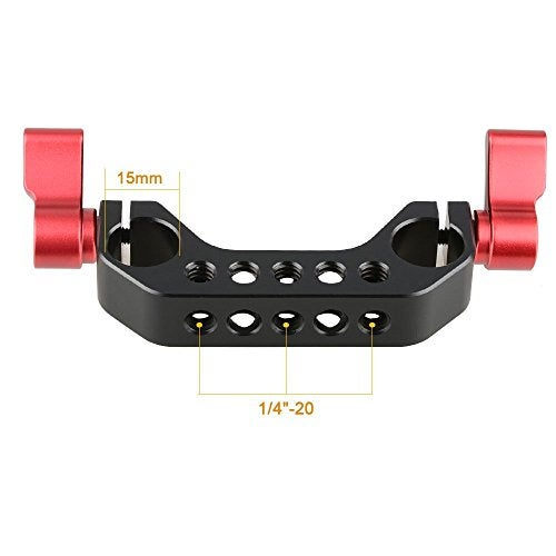 CAMVATE 15mm Rod Clamp with 1/4"-20 Thread for DLSR Camera Rig Cage Baseplate (Red)-2PCS - 1780 - Image 2