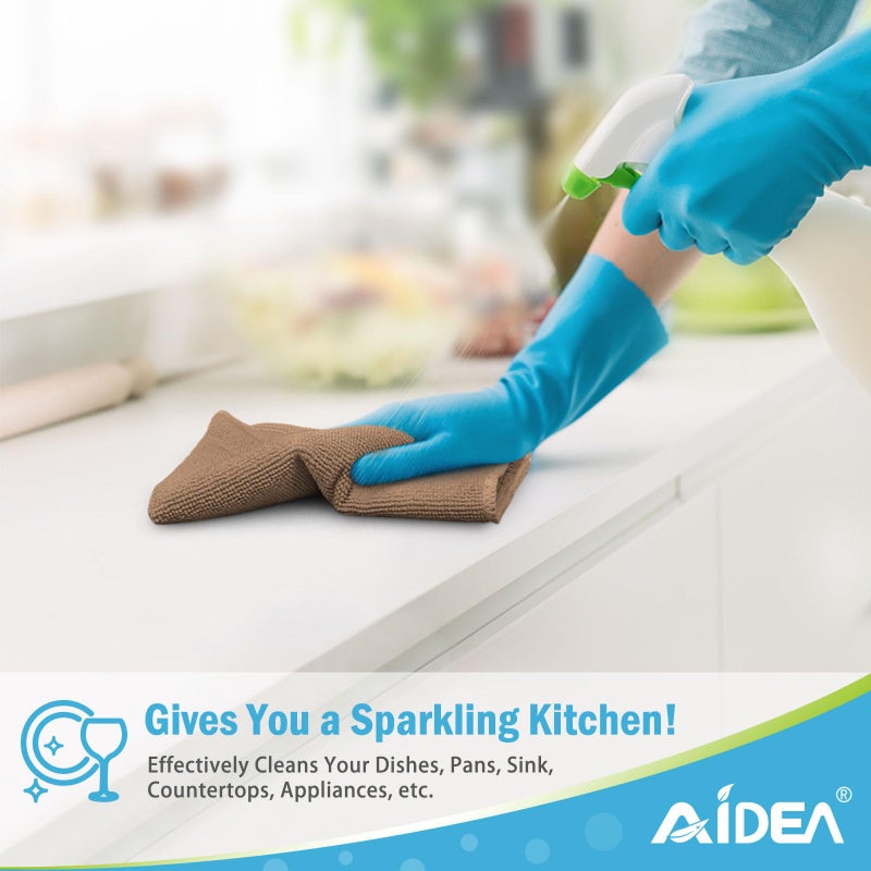AIDEA Microfiber Cleaning Cloth-12PK, Soft Microfiber Towels for Cars, Absorbent Cleaning Rags, Lint-Free Streak-Free Wash Cloths for House, Kitchen, Window(12in.x12in), Brown - Image 5