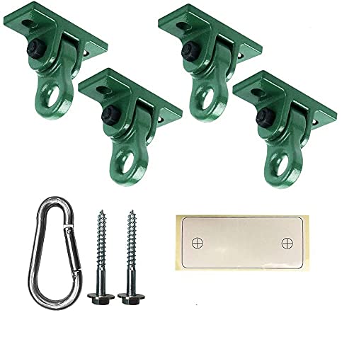 ABUSA Heavy Duty Green Swing Hangers Screws Bolts Included Over 5000 lb Capacity Playground Porch Yoga Seat Trapeze Wooden Sets Indoor Outdoor (4 Pack) - Image 1