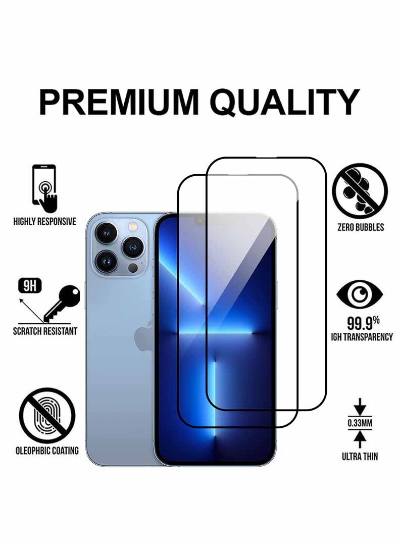 Theodor Pack of 2 Tempered Glass Screen Protector With 9H hardness For APPLE IPHONE 13 PRO MAX 6.7  - Image 2