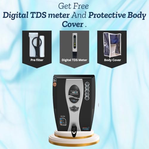 AQUAULTRA فلتر تنقية المياه أكوا ألترا للمنزل – نظام تحكم ذكي RO+UF+TDS + خزان LED للأشعة فوق البنفسجية | مع مقياس TDS رقمي وغطاء حماية للجسم ومجموعة ترشيح أولية - Image 2