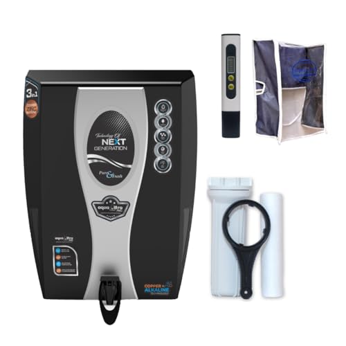 AQUAULTRA فلتر تنقية المياه أكوا ألترا للمنزل – نظام تحكم ذكي RO+UF+TDS + خزان LED للأشعة فوق البنفسجية | مع مقياس TDS رقمي وغطاء حماية للجسم ومجموعة ترشيح أولية - Image 1