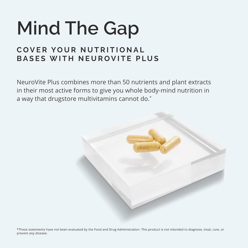 BRAINMD دكتور أيمين براين إم دي نيوروفيت بلس 120 كبسولة مكمل متعدد الفيتامينات والمعادن معزز بالفيتونutrients والإنزيمات والأطعمة الكاملة خالي من الجلوتين 30 حصة - Image 3