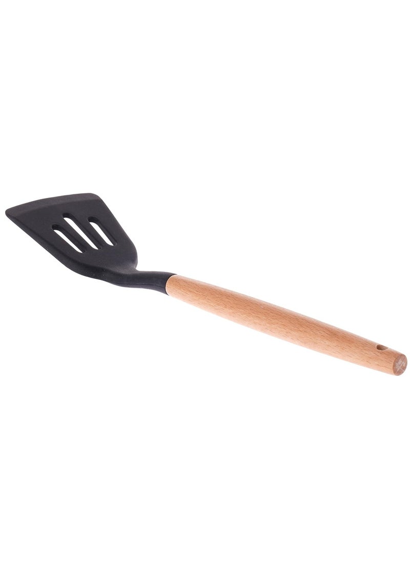 Bright Home Ladle with Wooden Handle Non-Stick Cooking Ladle With Hard Wood Handle, Silicone Kitchen Laddle BPA Free, Baking & Serving Wooden Cooking Spoon  - Image 4