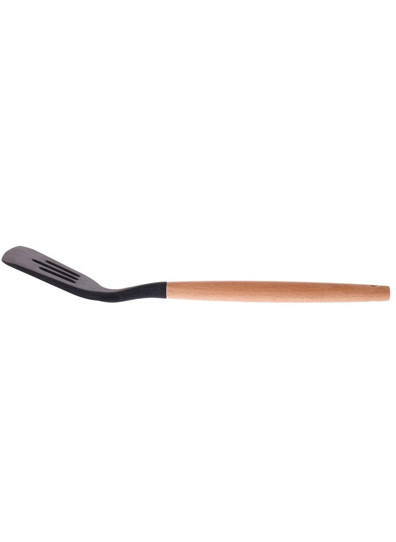Bright Home Ladle with Wooden Handle Non-Stick Cooking Ladle With Hard Wood Handle, Silicone Kitchen Laddle BPA Free, Baking & Serving Wooden Cooking Spoon  - Image 3