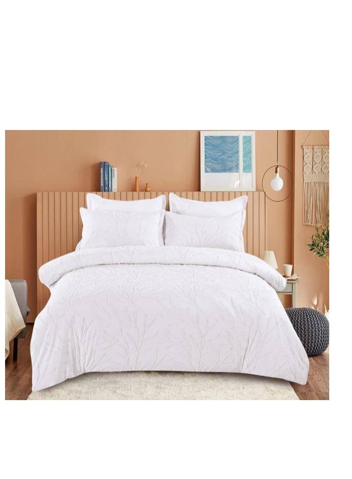 King Size Duvet Set, 6 Piece, Embroidered Design, Duvet 220x240 cm, Fitted Sheet 200x200 cm, Pillow Covers 50x75 cm