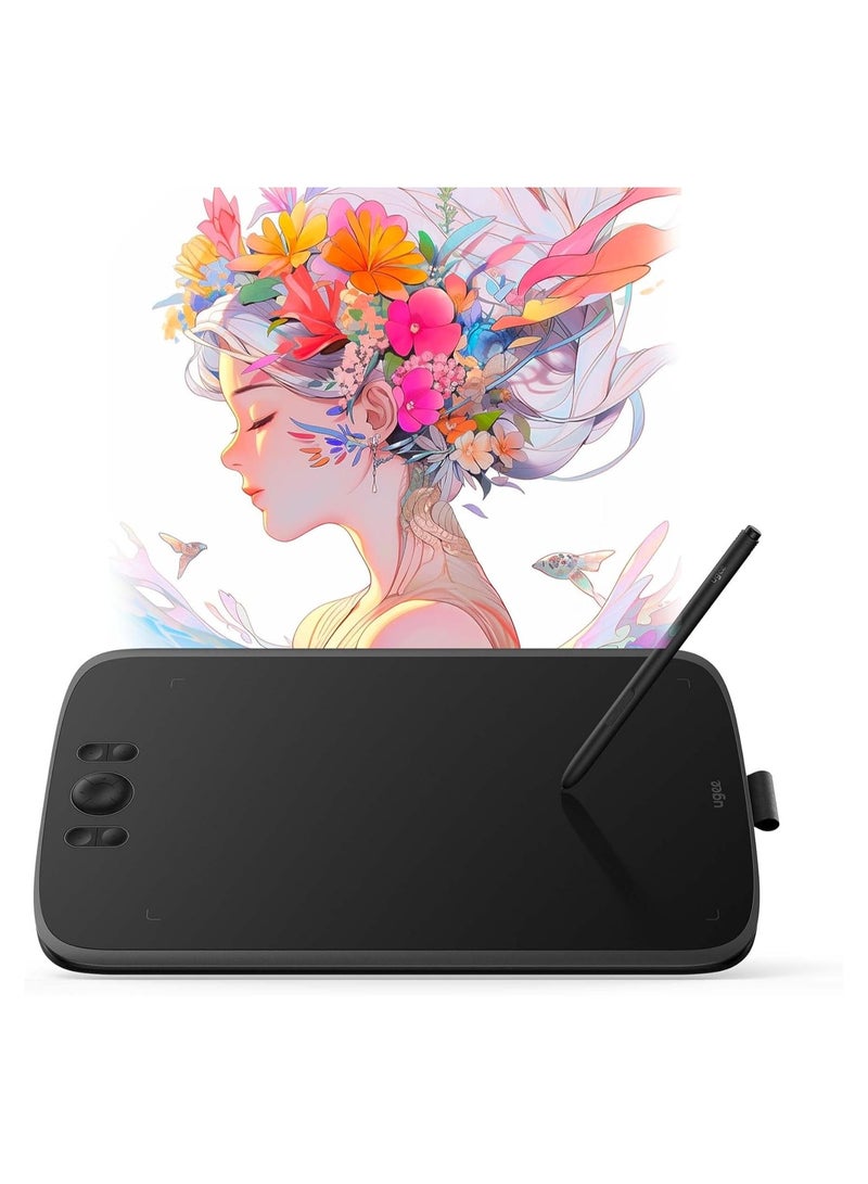 Ugee M808 Upgraded 10x6.25 Inch Drawing Tablet – Graphic Tablet with 8 Custom Shortcut Keys and 8192 Levels Battery-Free Stylus  - Image 1