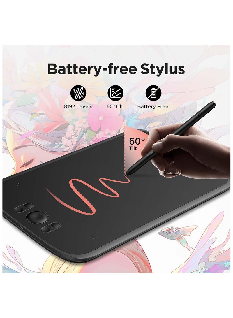 Ugee M808 Upgraded 10x6.25 Inch Drawing Tablet – Graphic Tablet with 8 Custom Shortcut Keys and 8192 Levels Battery-Free Stylus  - Image 5