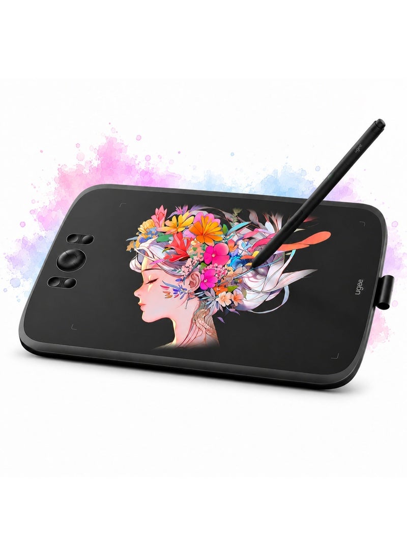 Ugee M808 Graphics Tablet, 10×6.25" Drawing Tablet with 8192 Pressure Levels Stylus, 8 Shortcut Keys for Digital Art, Design, Teaching & Creative Work - Image 1