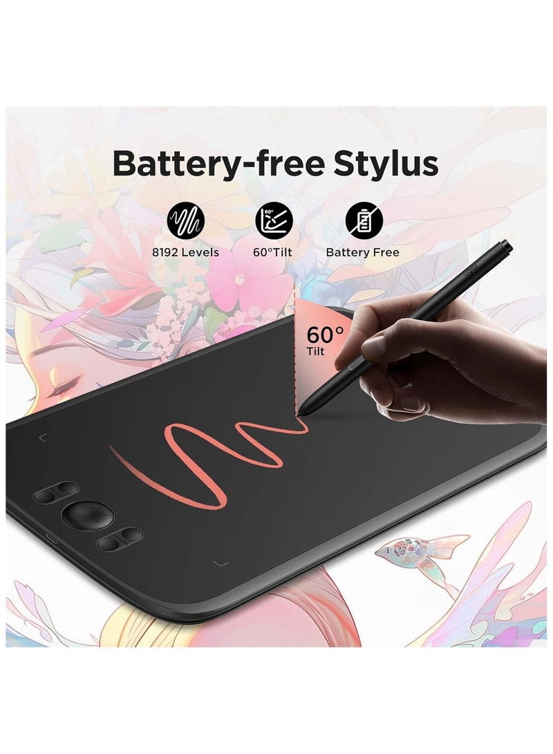 Ugee M808 Graphics Tablet, 10×6.25" Drawing Tablet with 8192 Pressure Levels Stylus, 8 Shortcut Keys for Digital Art, Design, Teaching & Creative Work - Image 5