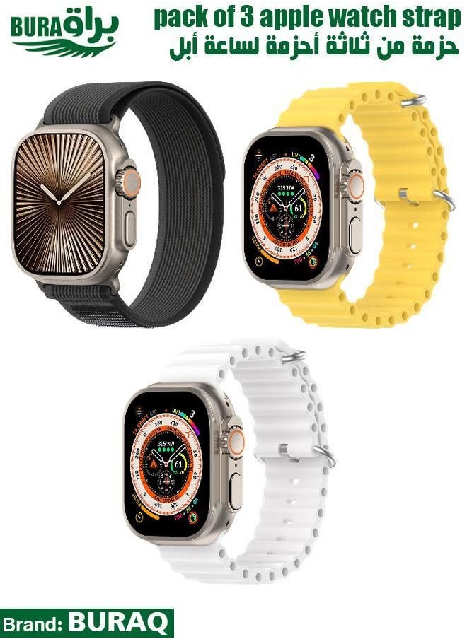 BURAQ - Apple Watch Band Strap For Apple Watch Ultra 2/Ultra 49mm, Series 10 46mm, 9/8/7 45mm, SE2/SE/6/5/4 44mm, 3/2/1 42mm - Image 1