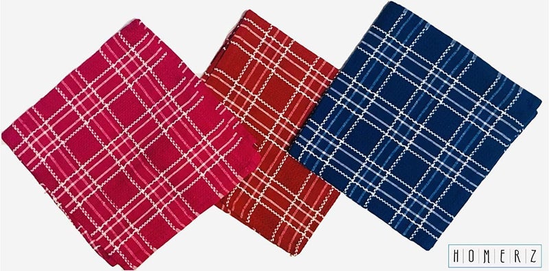 Homerz Premium Set of 12 Pure Cotton Multipurpose use Dish Towel,Highly Absorbent for Cleaning & Quick Drying of Plates & Glasses, 18 x 18 inch (Set of 12) - Image 4
