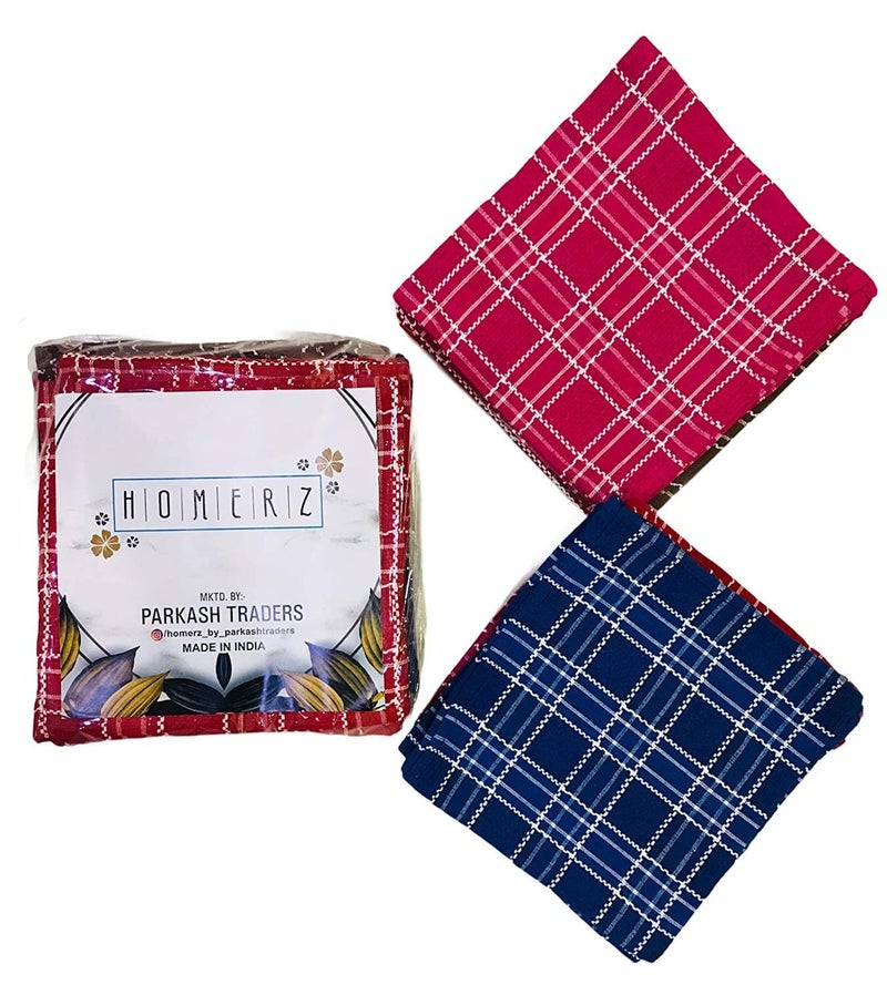 Homerz Premium Set of 12 Pure Cotton Multipurpose use Dish Towel,Highly Absorbent for Cleaning & Quick Drying of Plates & Glasses, 18 x 18 inch (Set of 12) - Image 1
