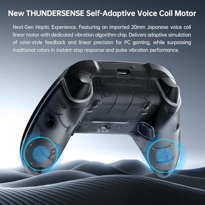 rayihni G80TS WIRELESS CONTROLLER FOR PC/SWITCH/SWITCH 2/ANDROID/IOS, TMR JOYSTICK, DUAL TMR TRIGGERS, OPTICAL BUTTONS, 1000HZ POLLING RATE, RGB BACKLIGHT (BLACK) [VIDEO GAME] - Image 3