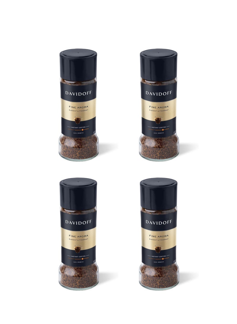 Davidoff Davidoff Fine Aroma – Bundle of 4 Instant Coffee Jars – 100g Each – Total 400g 