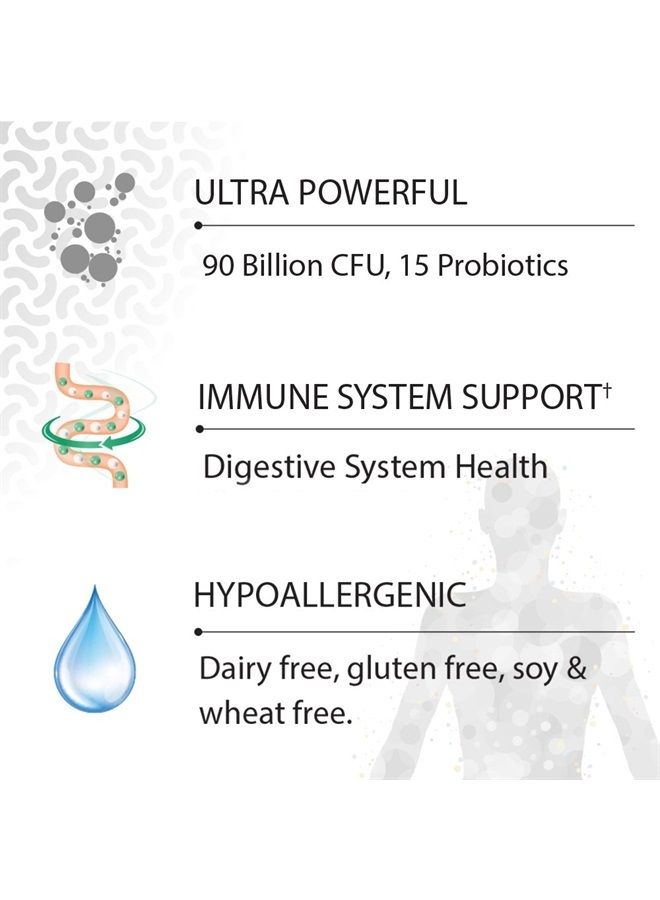 Garden of Life Probiotics for Women and Men, Dr. Formulated Once Daily Ultra 90 Billion Adult Probiotic for Digestive Health, Immune System Support, Acidophilus, Prebiotics, 30 Vegetarian Capsules  - Image 3