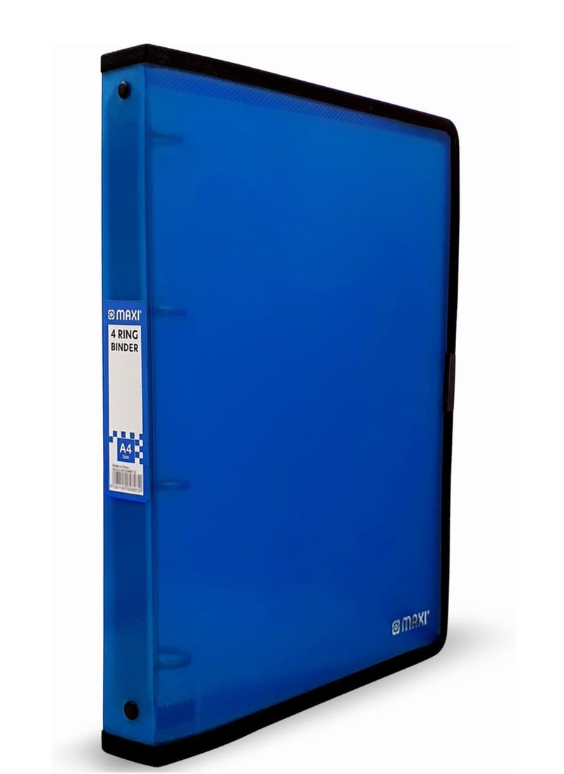 Maxi - Maxi A4 Ring Binder With 4 Ring Translucent Blue, waterproof, dust-proof, very practical, and reusable - Image 1