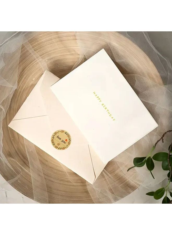 500 Pcs Kraft Paper Stickers Roll Round Wreath Design For Gift Wrapping - Image 5