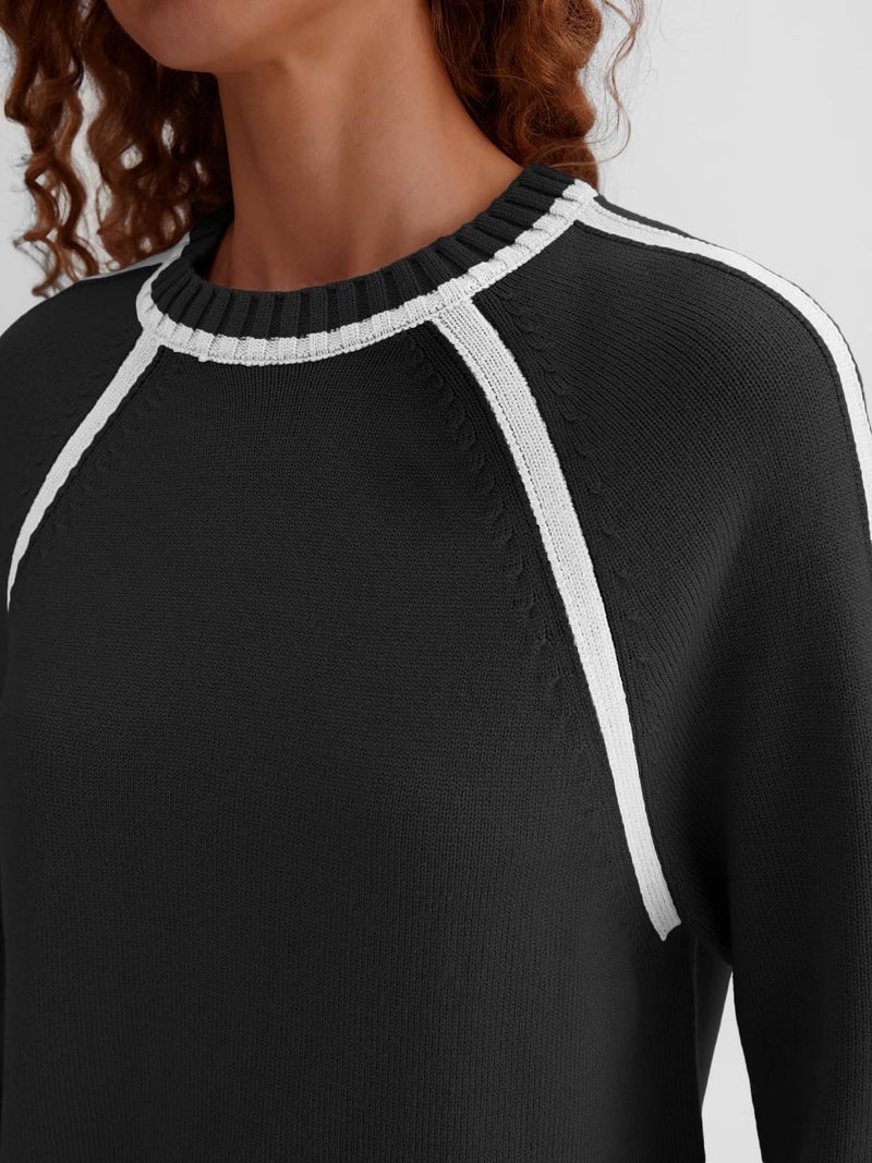 LILLUSORY Womens Lounge Set Two 2 Piece 2025 Fall Loungewear Knit Matching Sweater Sweat Suits SweatSuits Trendy Fashion Outfits Clothes Clothing Colorblock Pants Winter Cute - Image 5