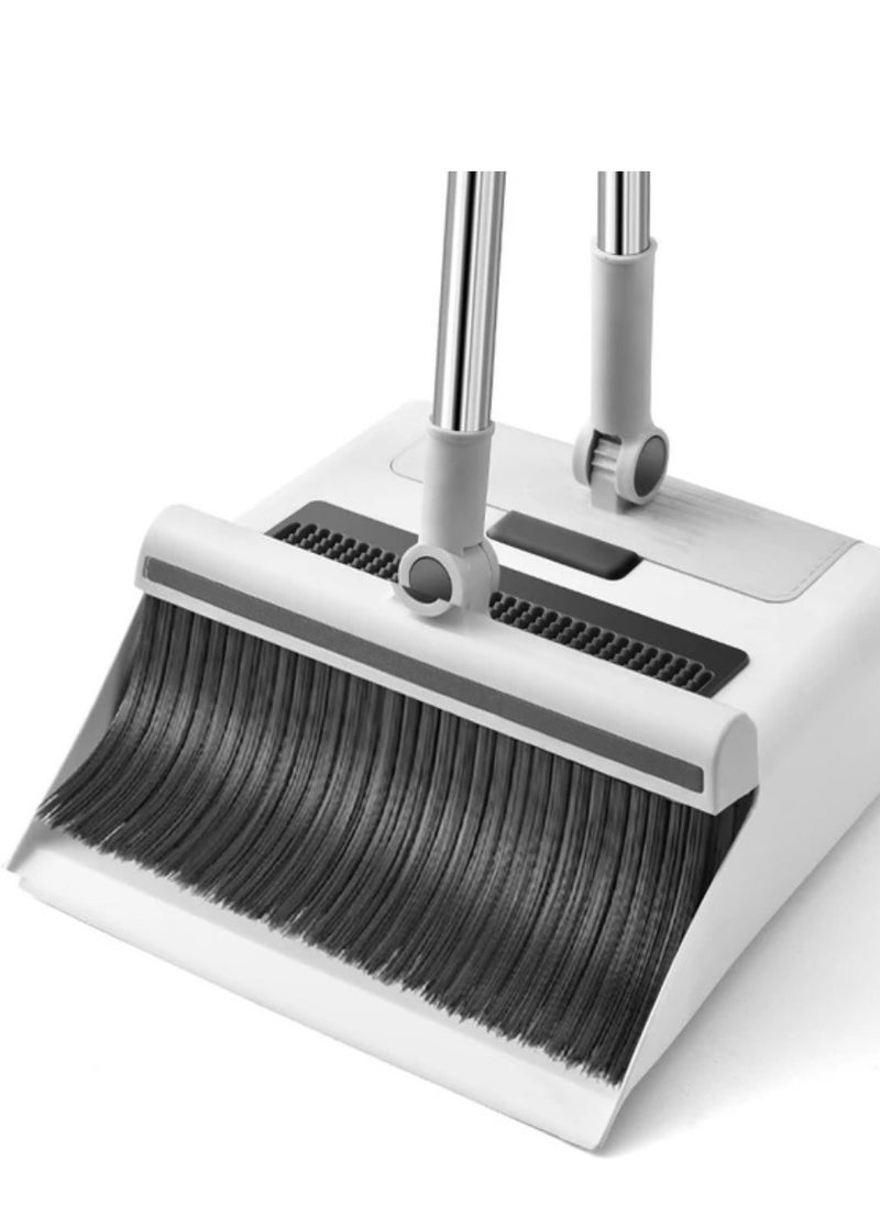 Generic Broom Set with Dustpan for Home, Broom and Dustpan for Home, Kitchen Broom for Indoor Sweeping, Apartment Broom with Long Handle Dustpan, Angled Broom with Upright Dustpan IR  - Image 1