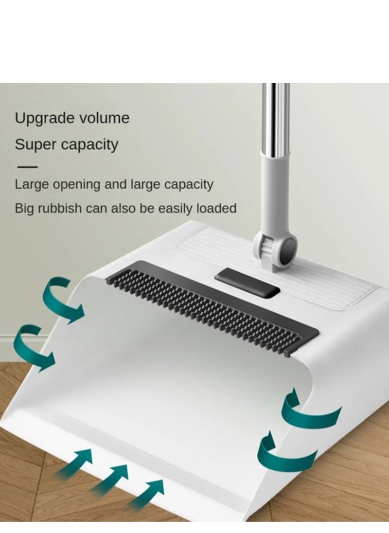 Generic Broom Set with Dustpan for Home, Broom and Dustpan for Home, Kitchen Broom for Indoor Sweeping, Apartment Broom with Long Handle Dustpan, Angled Broom with Upright Dustpan IR  - Image 2