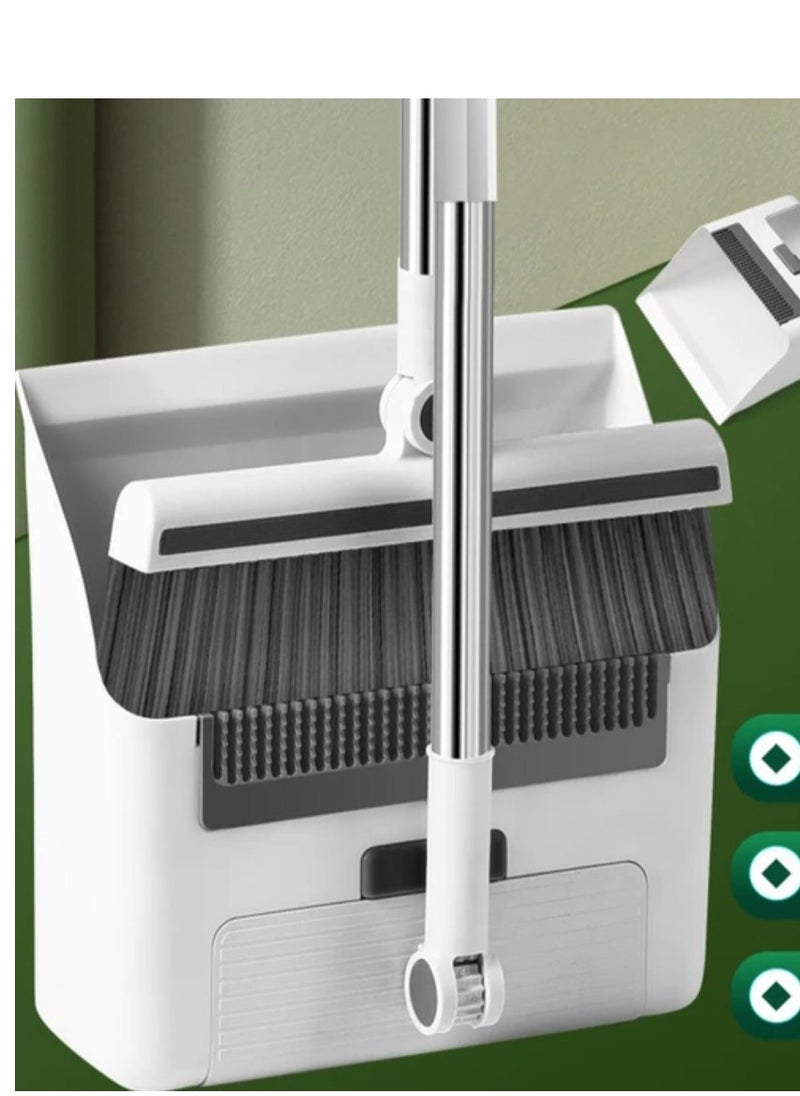 Generic Broom Set with Dustpan for Home, Broom and Dustpan for Home, Kitchen Broom for Indoor Sweeping, Apartment Broom with Long Handle Dustpan, Angled Broom with Upright Dustpan IR  - Image 5