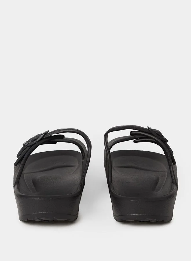 Styli Double Strap Buckle Detail Slides