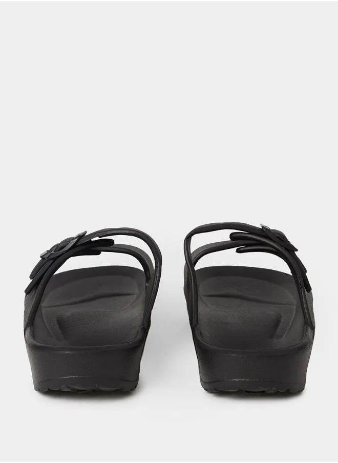 ستايلي Double Strap Buckle Detail Slides