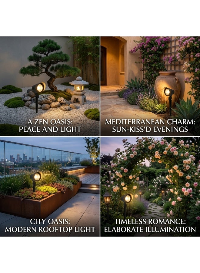 alfriday 15W LED Garden Spike Light, IP65 Waterproof Outdoor Landscape Spotlight, 3000K Warm White Architectural Tree Uplight, Low Voltage In-Ground Pathway & Yard Lawn Lamp, Black Aluminum - Image 5