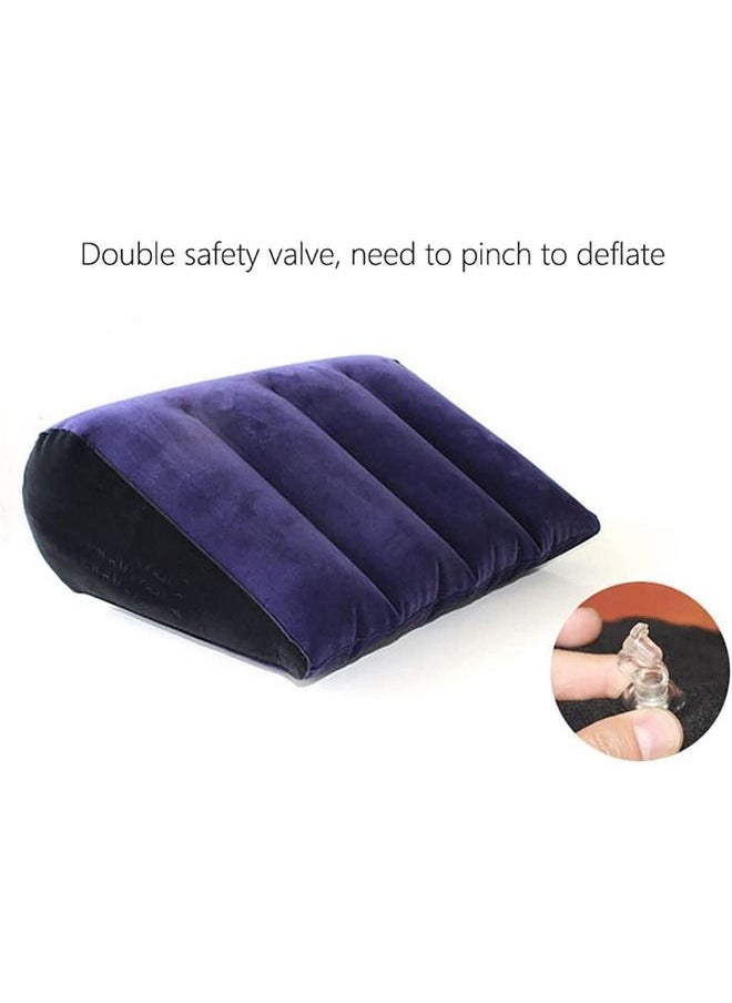 Generic - Synthetic Portable Wedge Pillow Inflatable Cushion Body Positioners for Legs and Back Support Lightweight for Sleeping Reading and Rest Use in Bed Travel Camping Or Office Fast Inflating Deflation - Image 1
