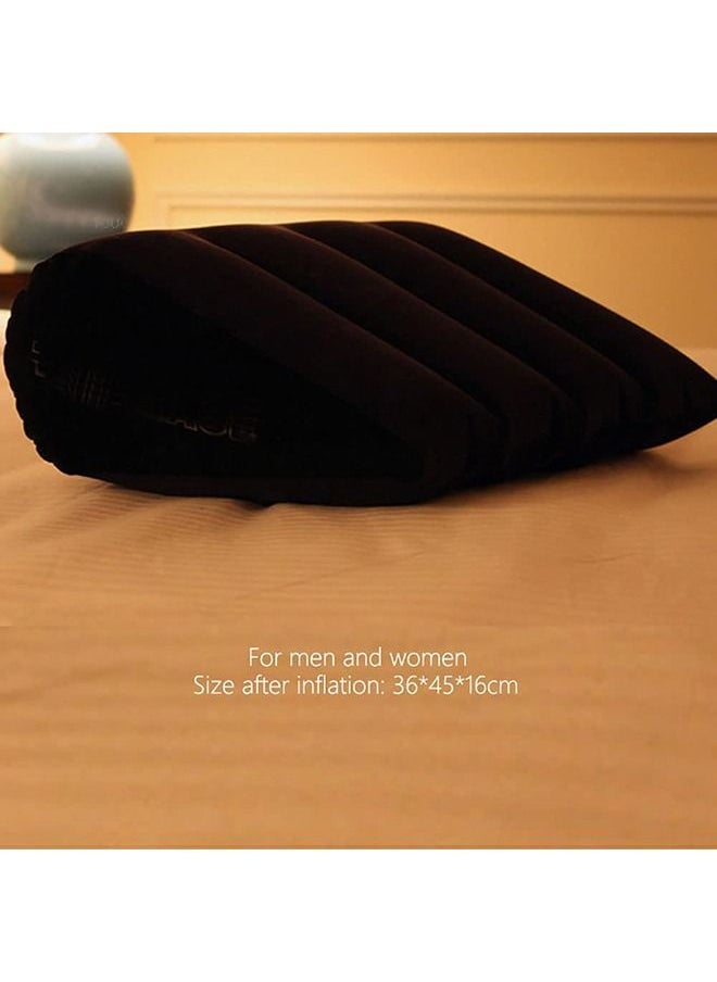 Generic - Synthetic Portable Wedge Pillow Inflatable Cushion Body Positioners for Legs and Back Support Lightweight for Sleeping Reading and Rest Use in Bed Travel Camping Or Office Fast Inflating Deflation - Image 1