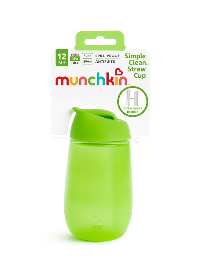 Munchkin Simple Clean Practice Cup With Straw 10 Oz 12+ Months Pack of 1 Green