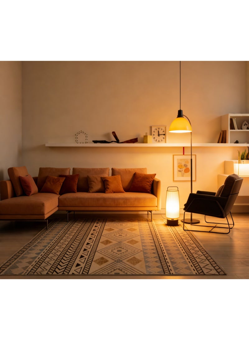 كي واي دي سجادة أرضية مقاس 160×230 سم، قابلة للطي لغرفة المعيشة، سجادة ناعمة منخفضة الوبر ذات تصميم فسيح، سجاد فارسي قابل للغسل، سجاد أرضي للمنزل والمكتب - Image 1